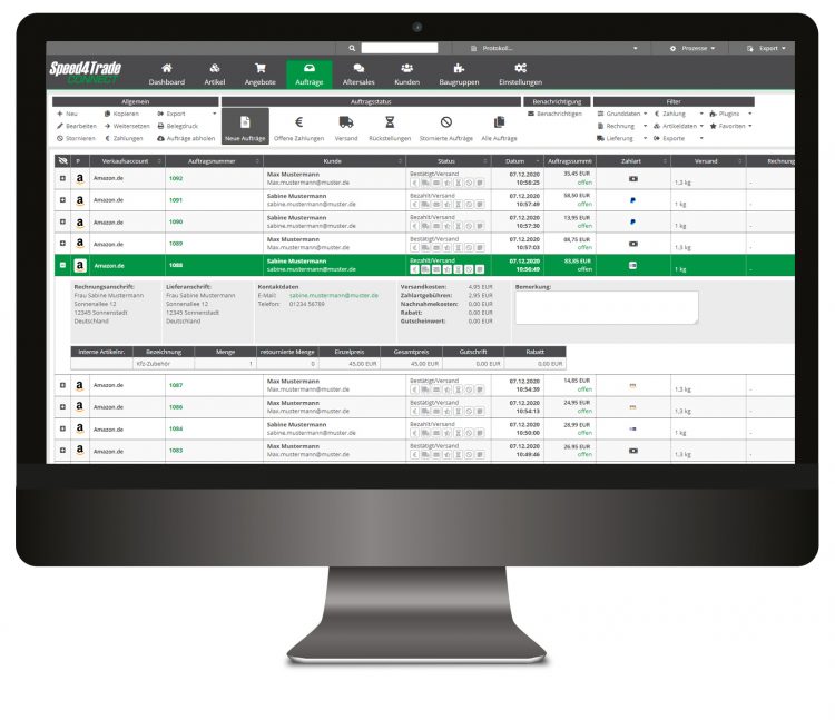 Marktplatz-Anbindung Speed4Trade CONNECT Amazon Aufträge